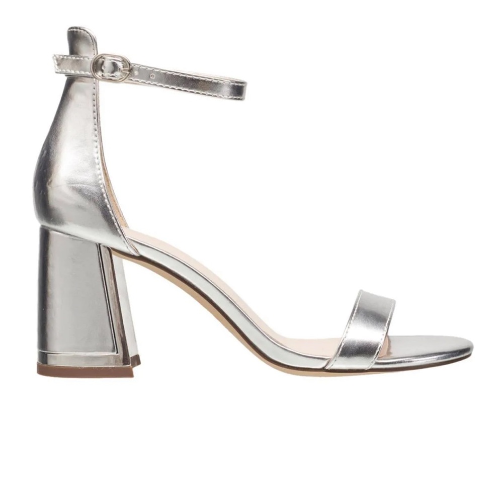 New H Halston Women's Vegan Leather Ankle Strap Heel Sandals